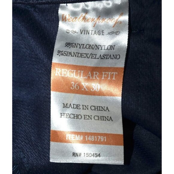 Weatherproof Vintage Mens Blue Straight Leg Nylon Tech Pants Size 36 X 30 Hiking - Picture 8 of 9